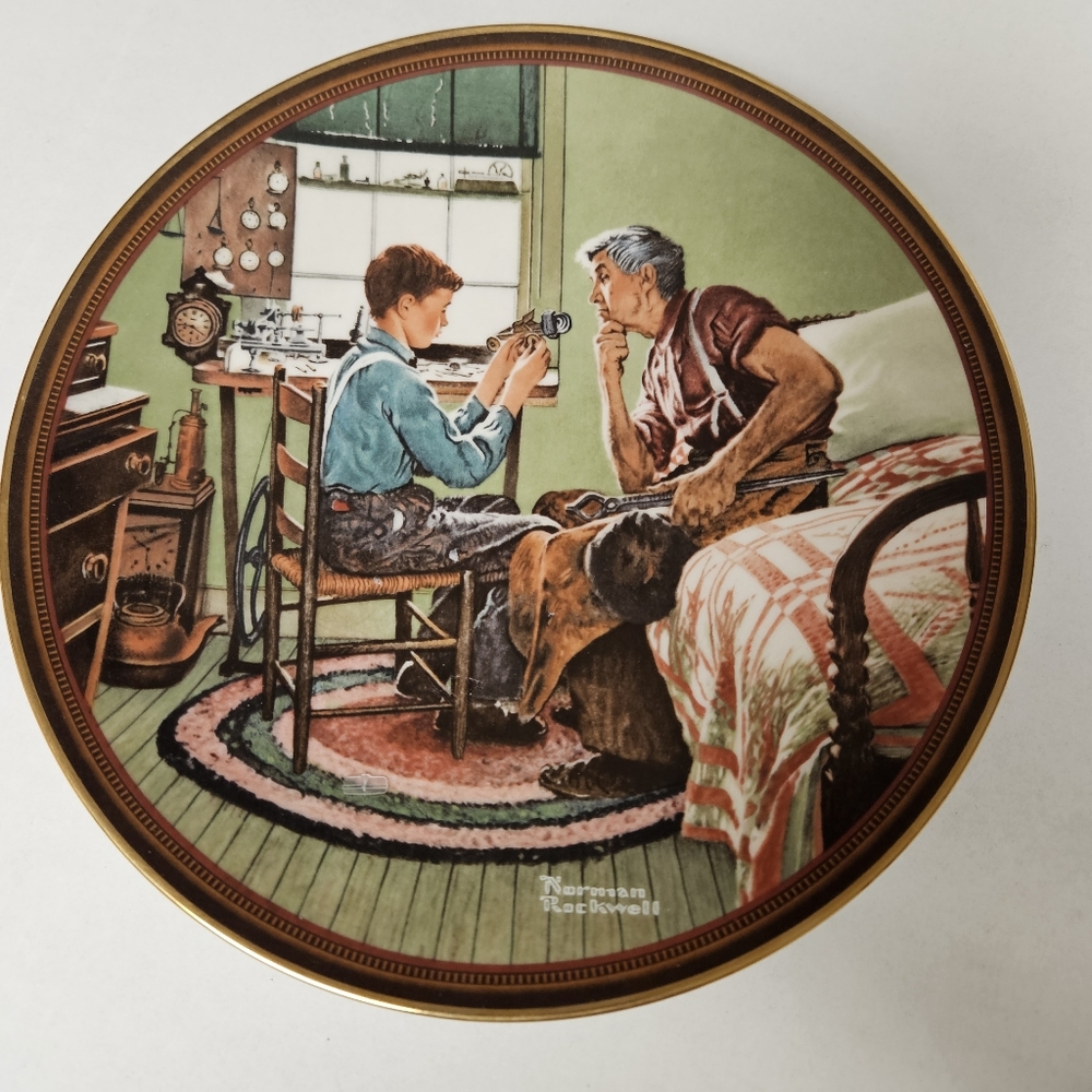1989 Norman Rockwell Vintage Collector Plate The Inventor And The Judge